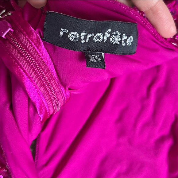 Retrofete Kyra Ruby Pink Sequin Cut Out Dress - Picture 8 of 8